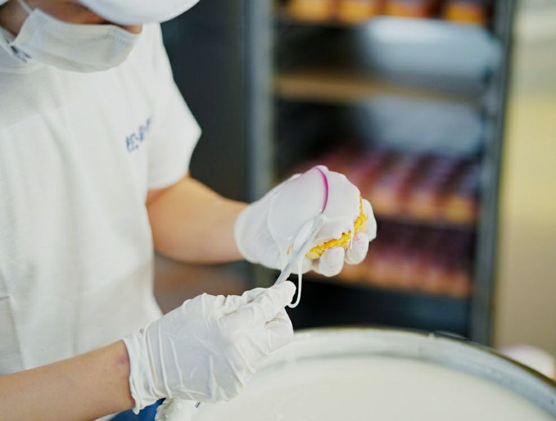 桃カステラ作り